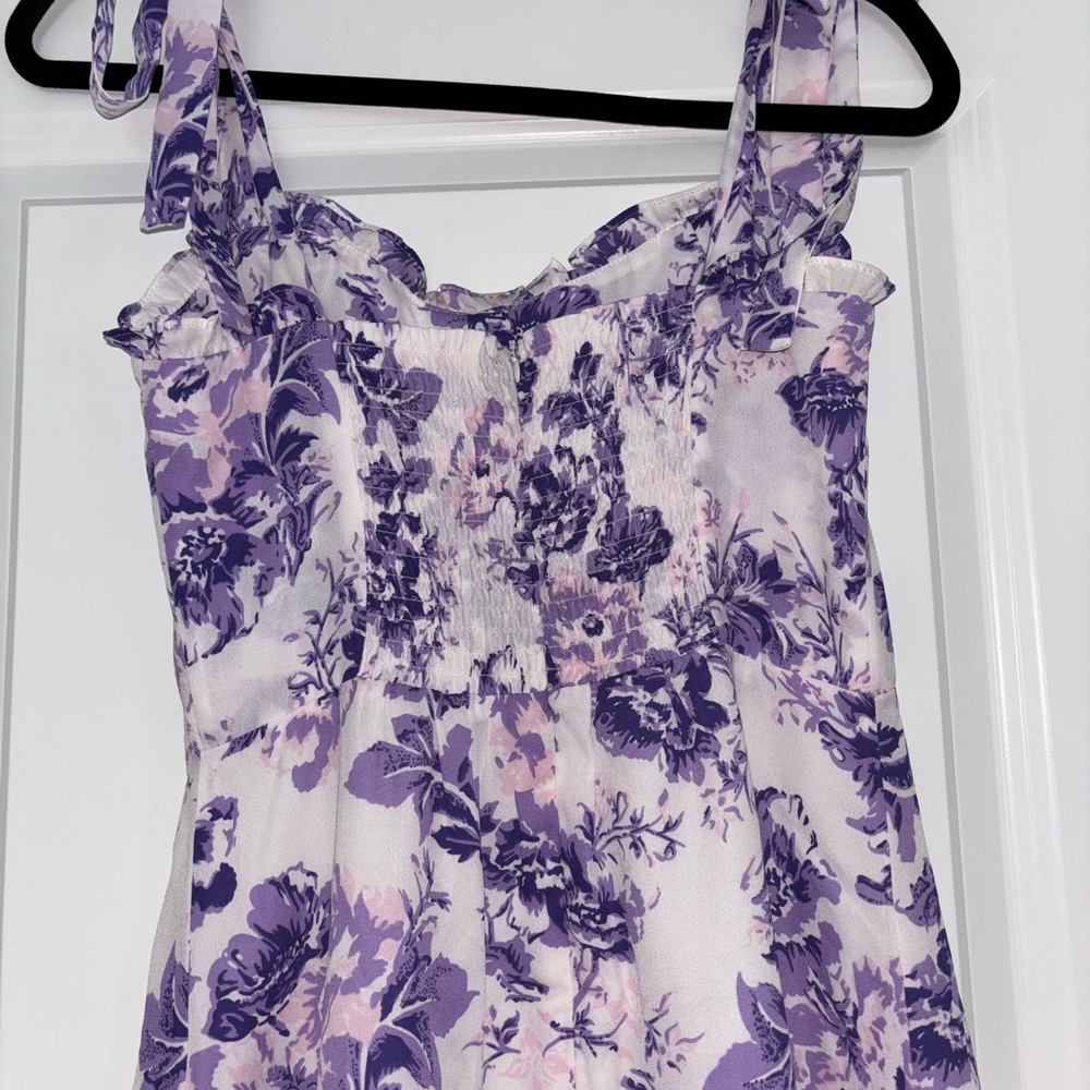 Aqua Purple and White Floral Dress - Picture 10 of 13